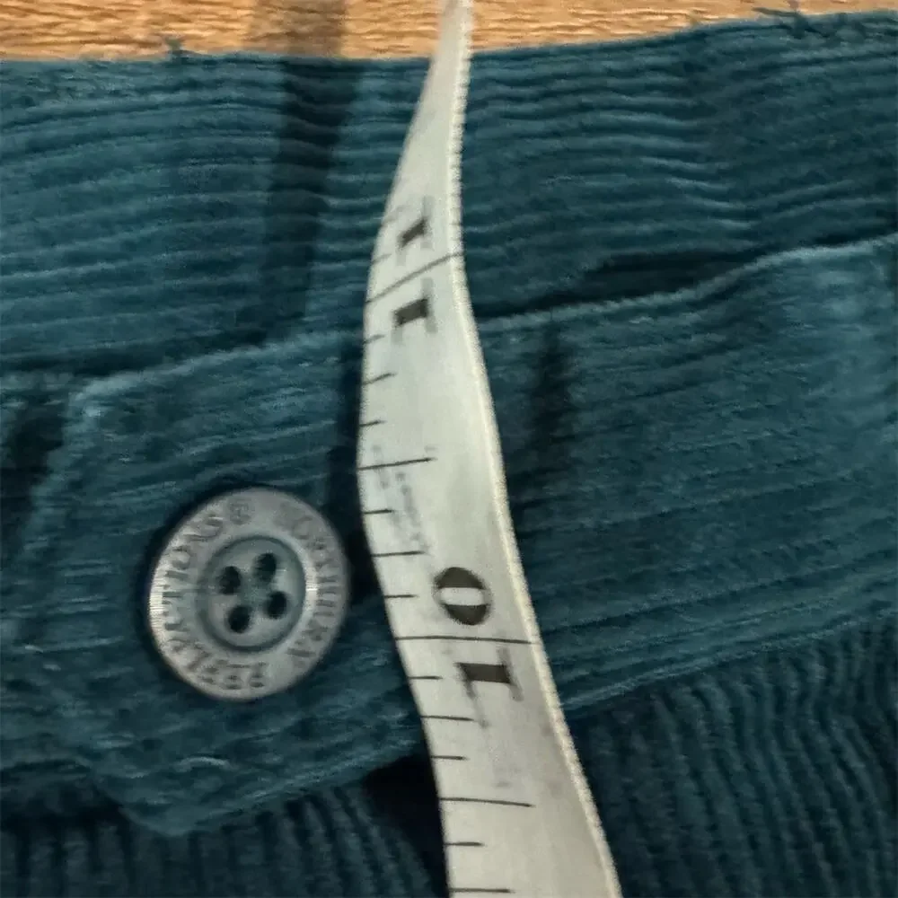 VTG Northern Reflections Pants Jeans Corduroy Size 12 Teal High Rise Straight